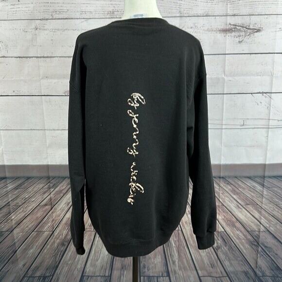 Champion Sweatshirt Womens Large Black Crew Neck Pull Over Motivated Boxy - Picture 4 of 11